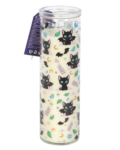 Cute & Creepy Lavenderkerze mit Katzenmotiv 20cm
