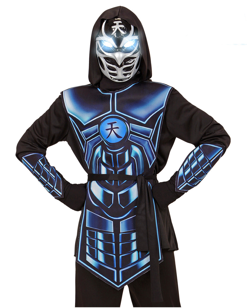 Cyber Ninja Kinderkostüm mit leuchtenden Augen