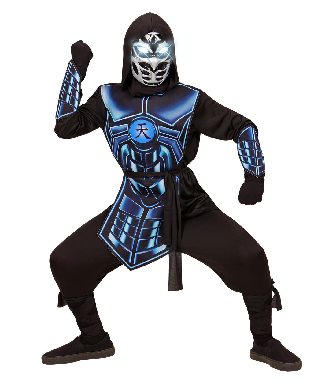 Cyber Ninja Kinderkostüm mit leuchtenden Augen