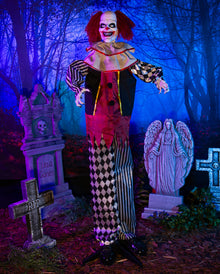 Dämonischer Horrorclown als Halloween Animatronic 170cm
