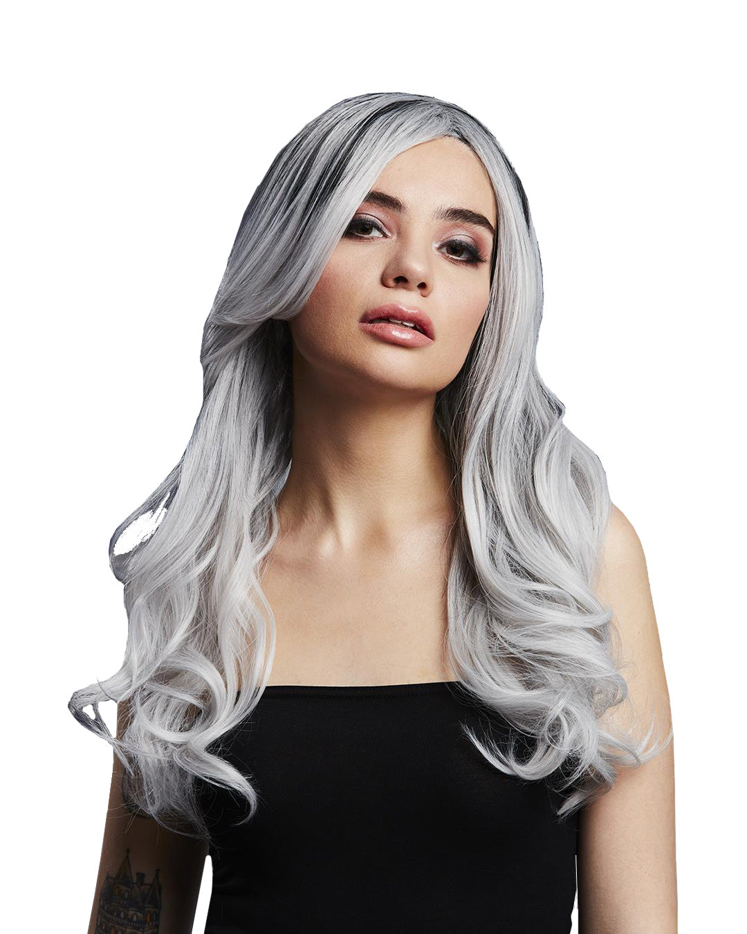 Damespruik Khloe Grijs