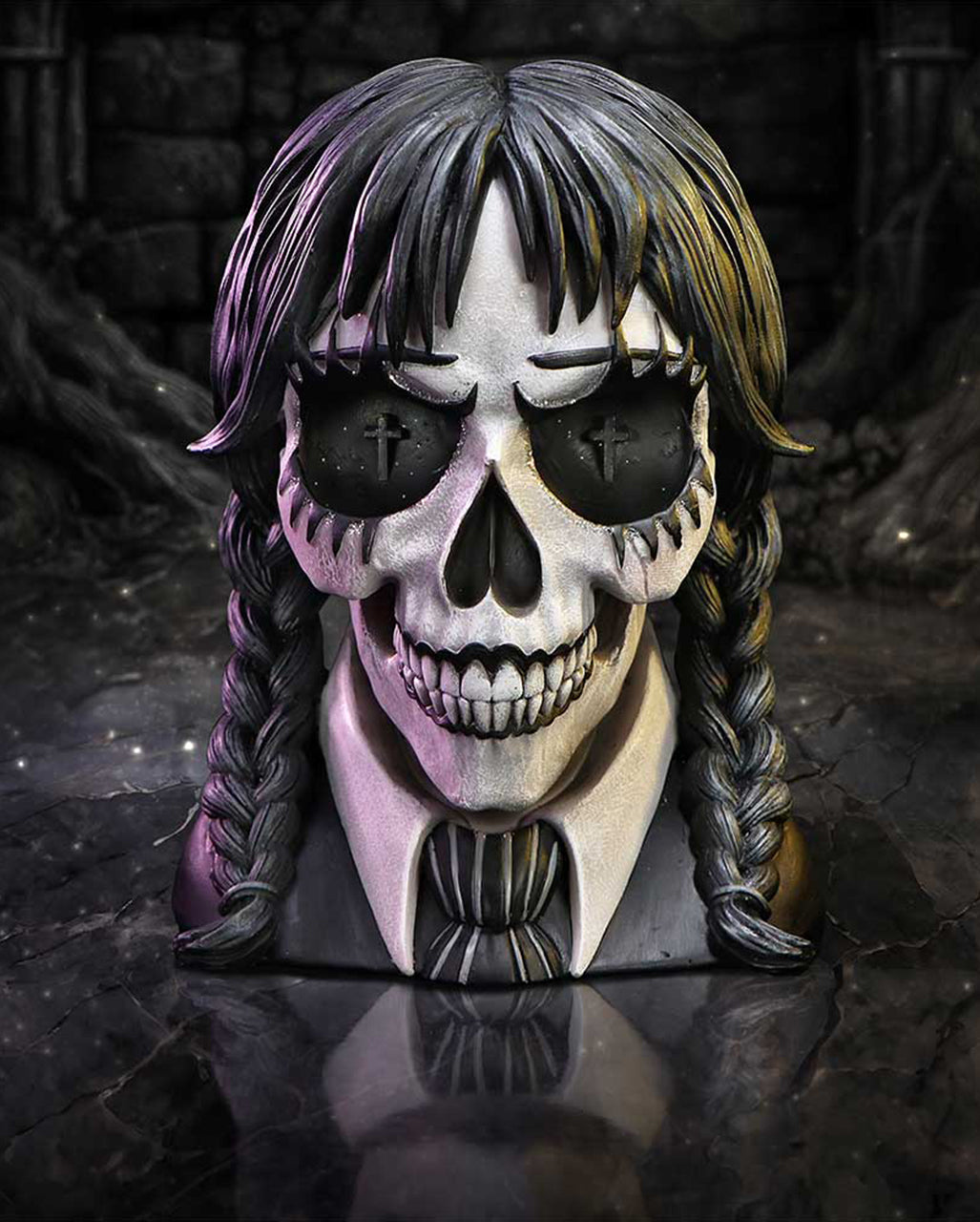 Dark Glare Gothic Schulmädchen Totenschädel Figur 16cm