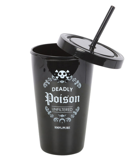 "Deadly Poison" Getränkebecher mit Trinkhalm