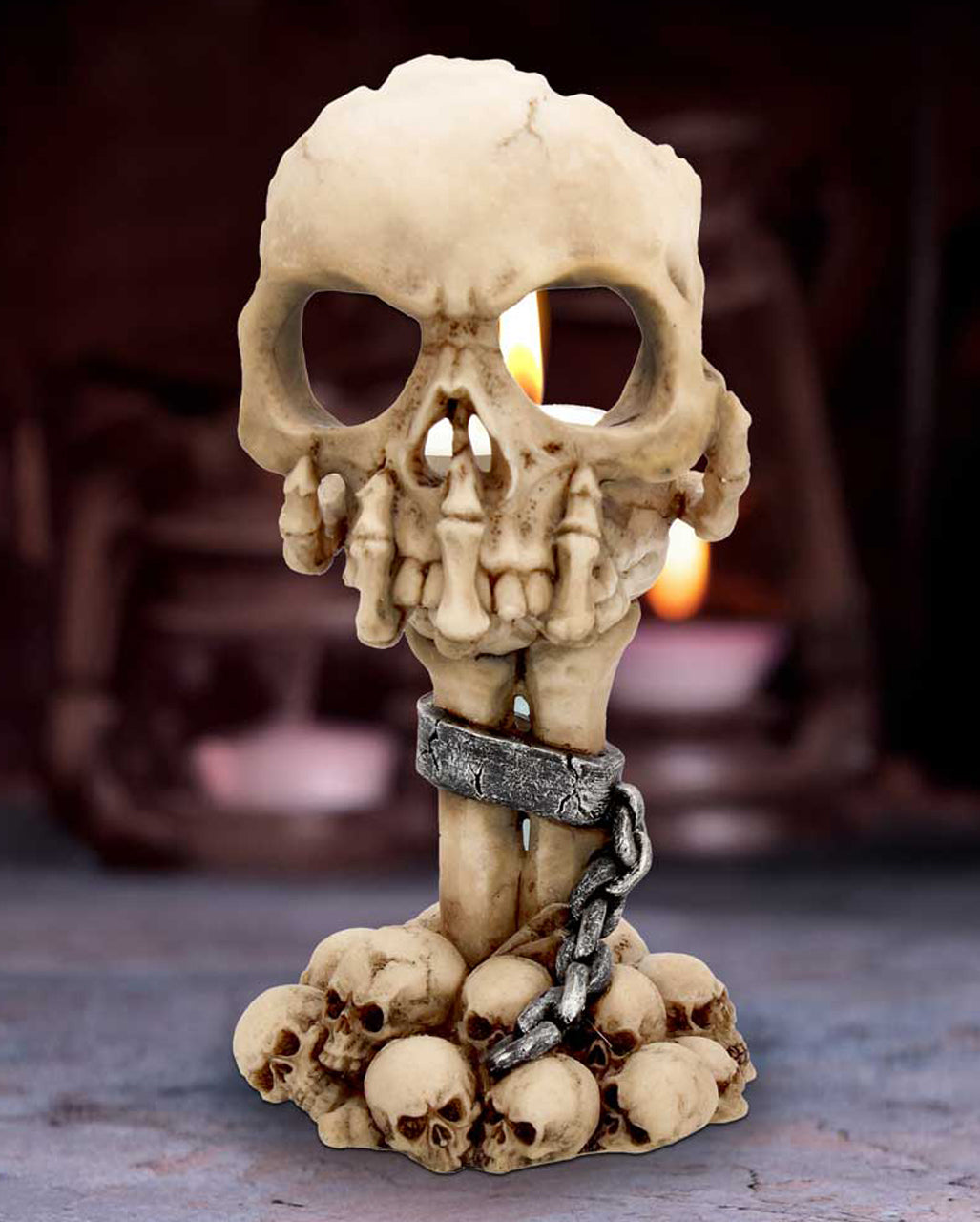 Deliberation Totenkopf Teelichthalter 15,5cm