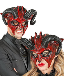 Diabolische Teufels Maske mit Hörner
