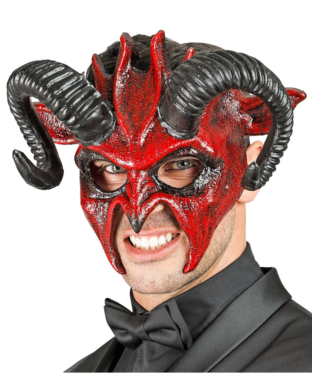 Diabolische Teufels Maske mit Hörner