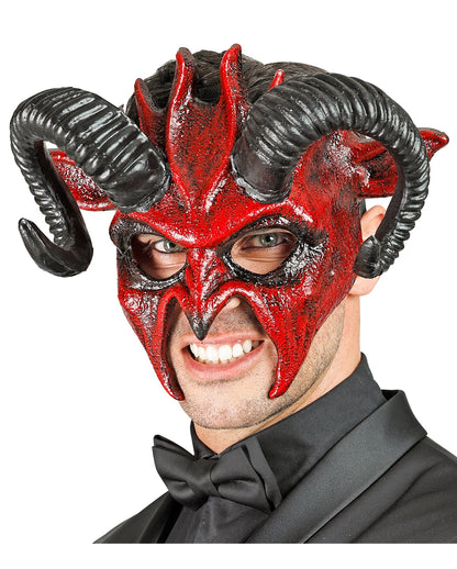 Diabolische Teufels Maske mit Hörner