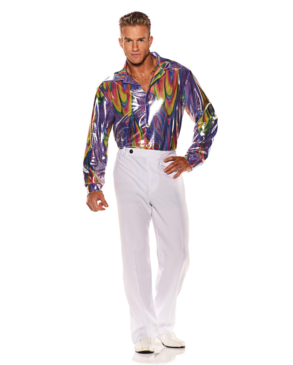 Disco Kostümshirt Regenbogen