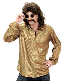 80er Jahre Disco-Hemd Gold