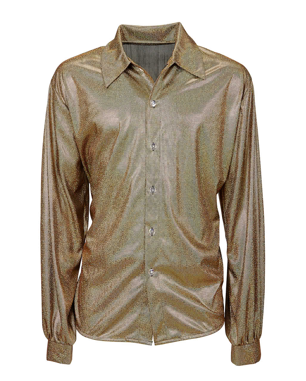 80er Jahre Disco-Hemd Gold