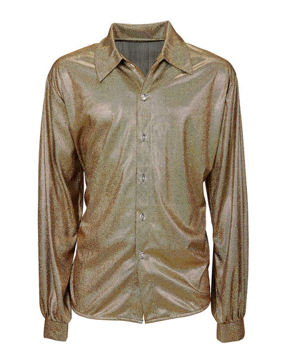 80er Jahre Disco-Hemd Gold