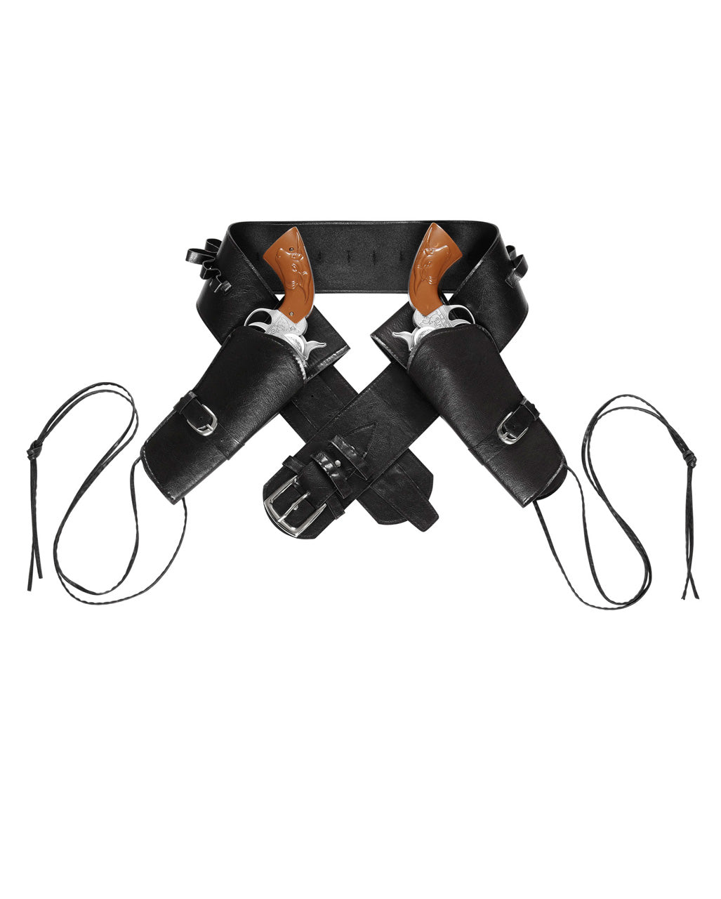 Doppelter Westernpistolen Halter Schwarz