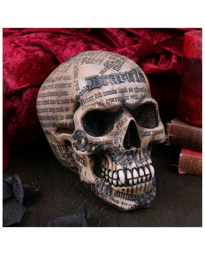 Dracula Totenkopf mit Bram Stoker Zitaten