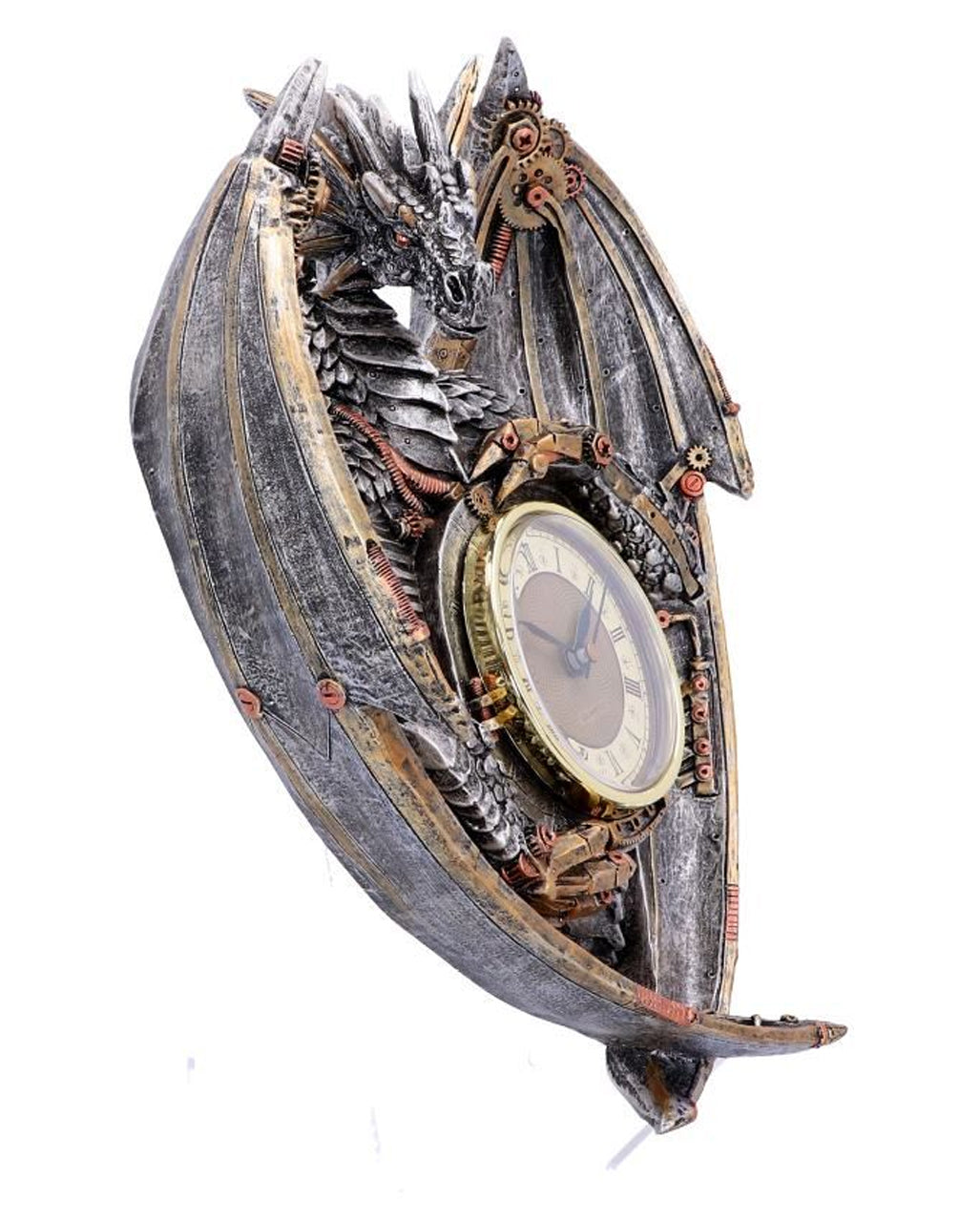 Steampunk Drachen Wanduhr 27,5cm