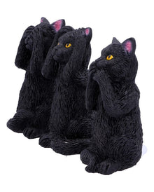 Drei weise schwarze Katzen