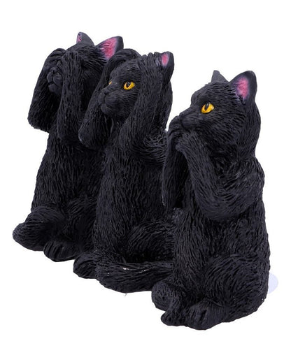 Drei weise schwarze Katzen