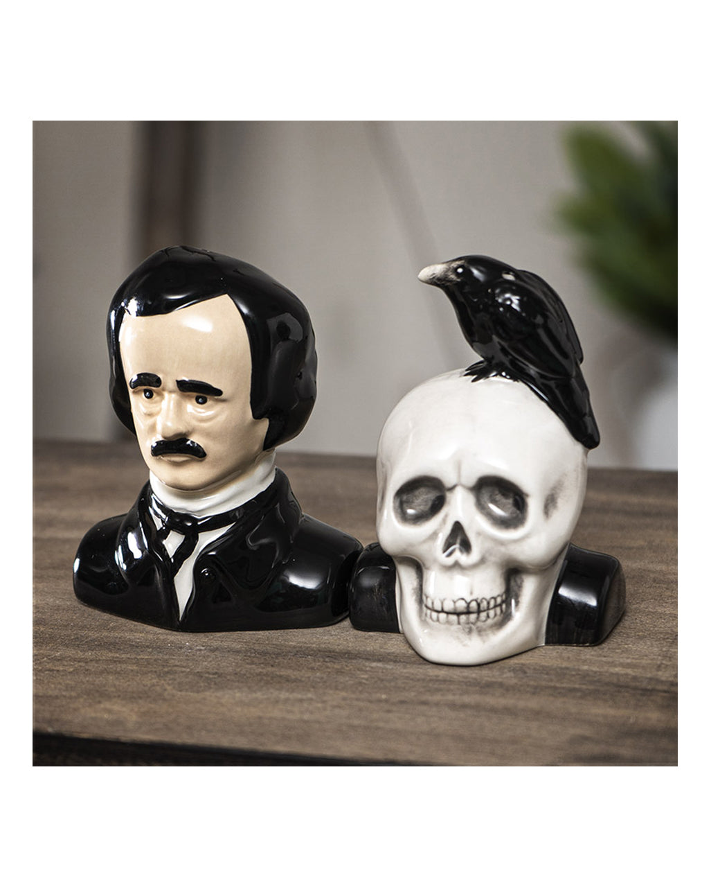 Edgar Allan Poe & Rabe Salz & Pfefferstreuer Set