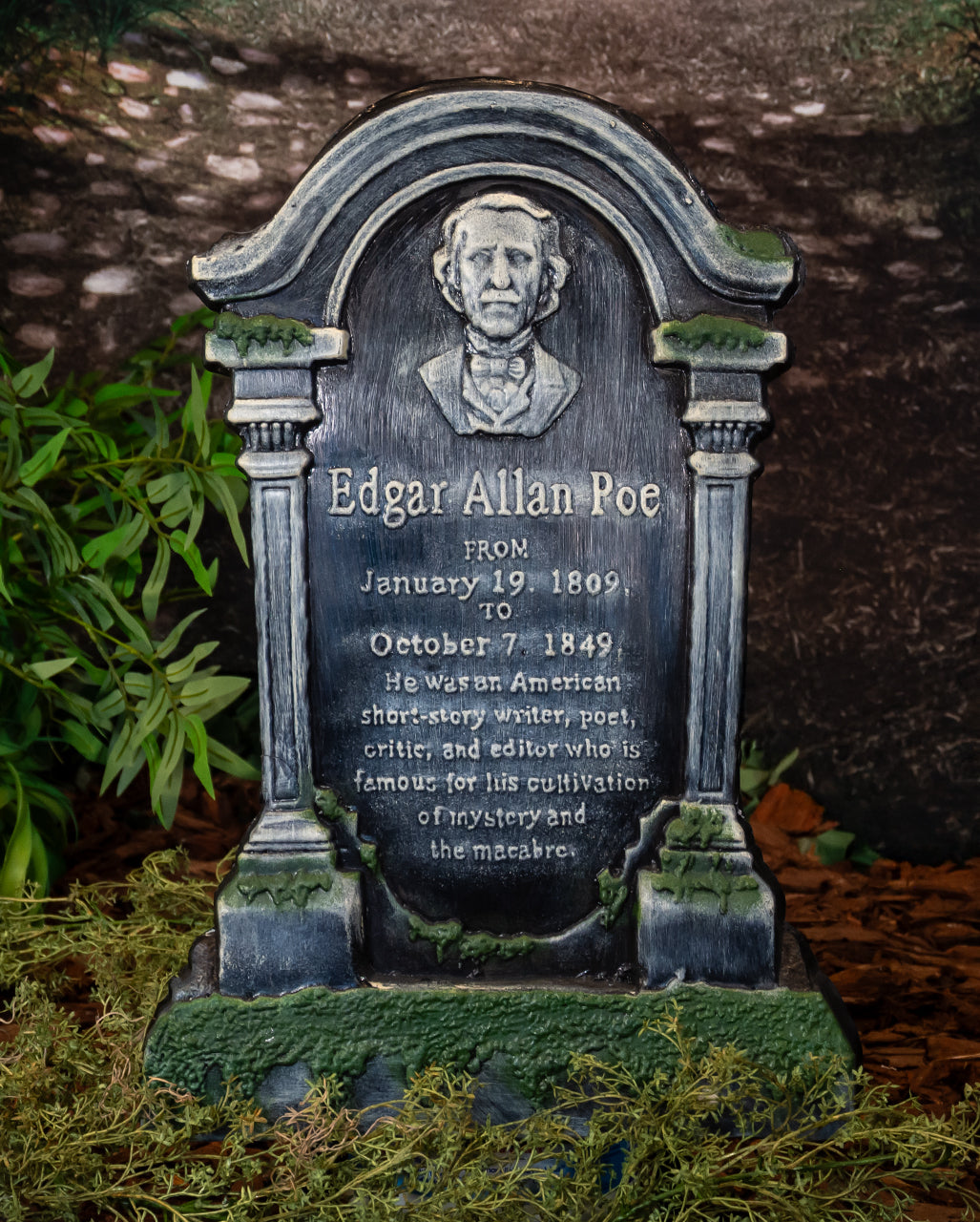 Edgar A. Poe Halloween Grabstein 53cm
