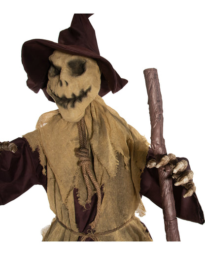 Evil Farmhouse Scarecrow With Movement, Sound & Light 183cm