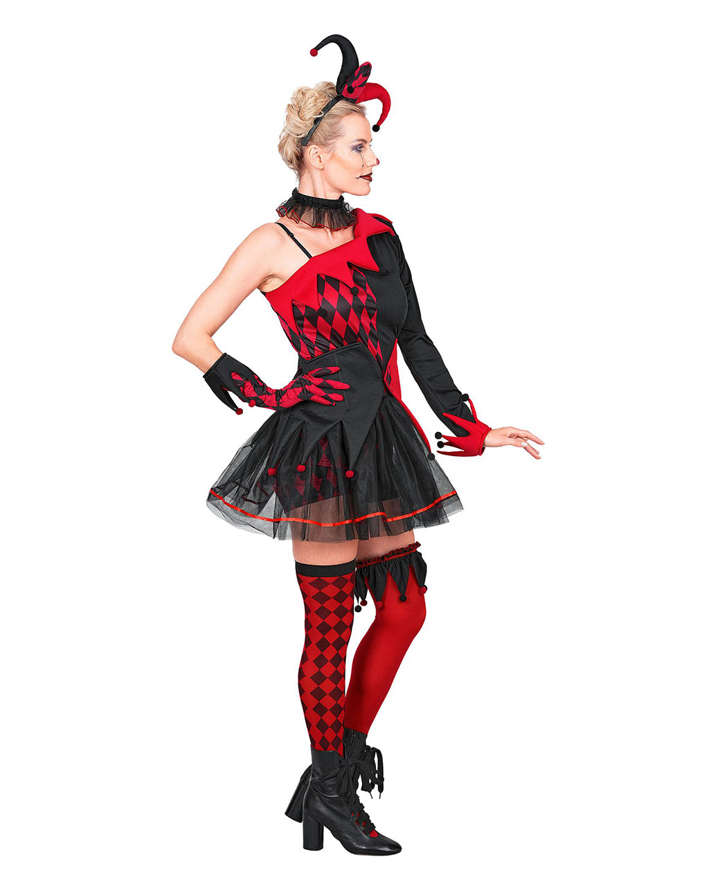 Evil Jester Harlekin Damen Kostüm