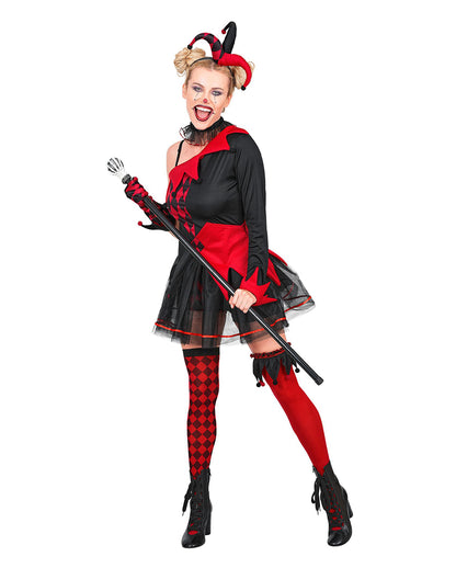 Evil Jester Harlekin Damen Kostüm