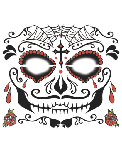 Gesichtstattoo Sugar Skull männlich