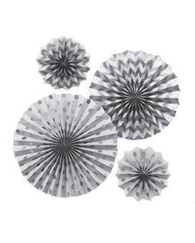 Silbernes Fächer-Deko Set
