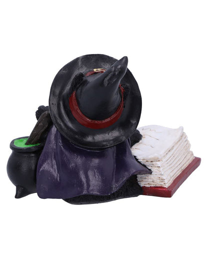 Katzenfigur mit Hexenhut & Hexenkessel 8,5cm