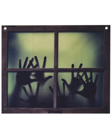 Fenster mit unheimlichen Schattenhänden 3er-Set 60x49cm