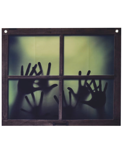Fenster mit unheimlichen Schattenhänden 3er-Set 60x49cm