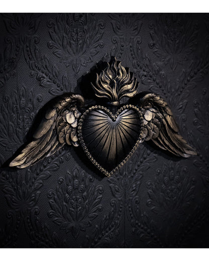 Fervour Winged Sacred Heart Plaque 22 x 14cm