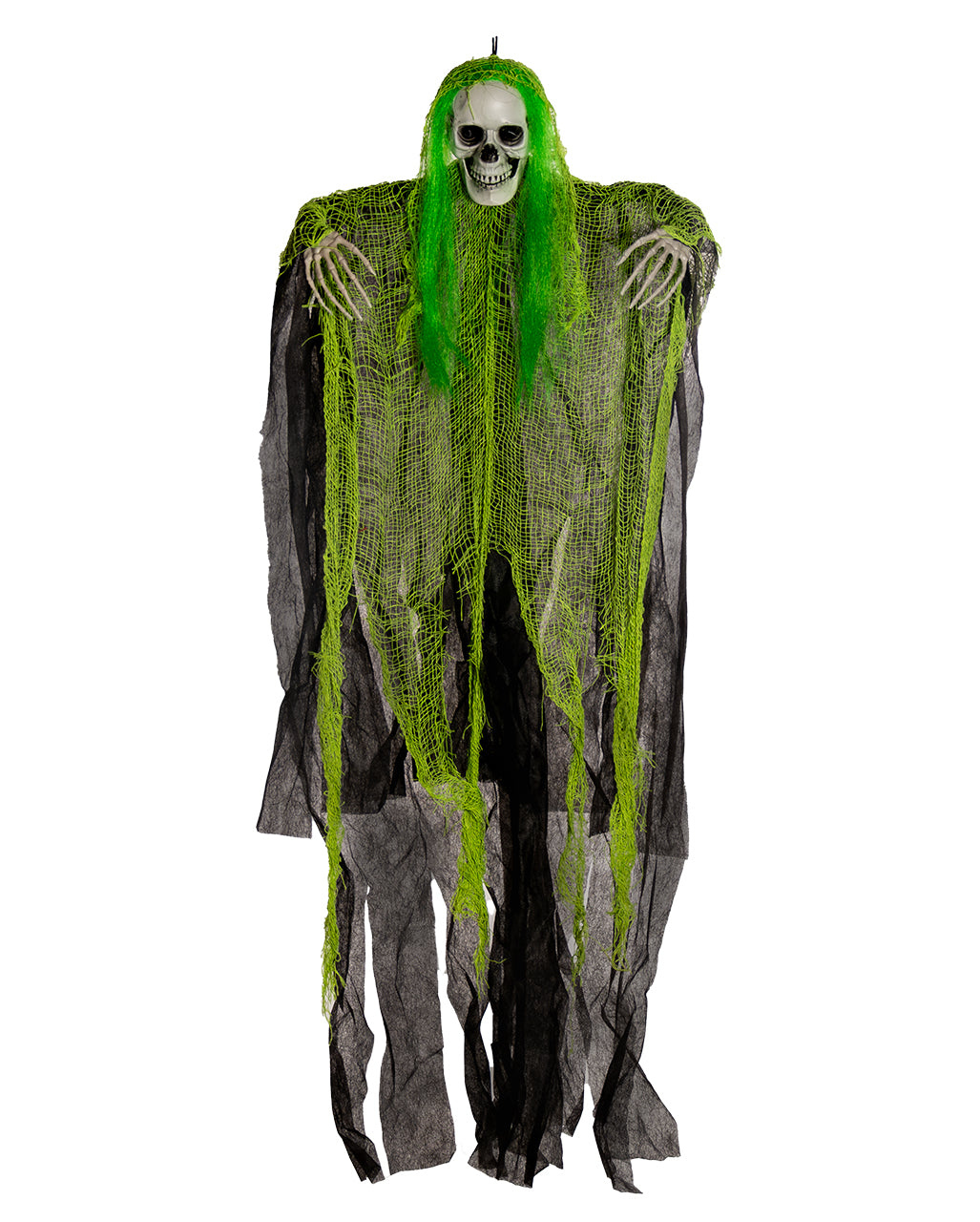 Fantasma A Brandelli Con Capelli Verde Neon 110 Cm