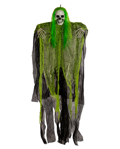 Fantasma A Brandelli Con Capelli Verde Neon 110 Cm