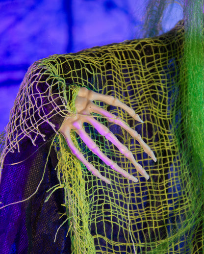 Fantasma A Brandelli Con Capelli Verde Neon 110 Cm