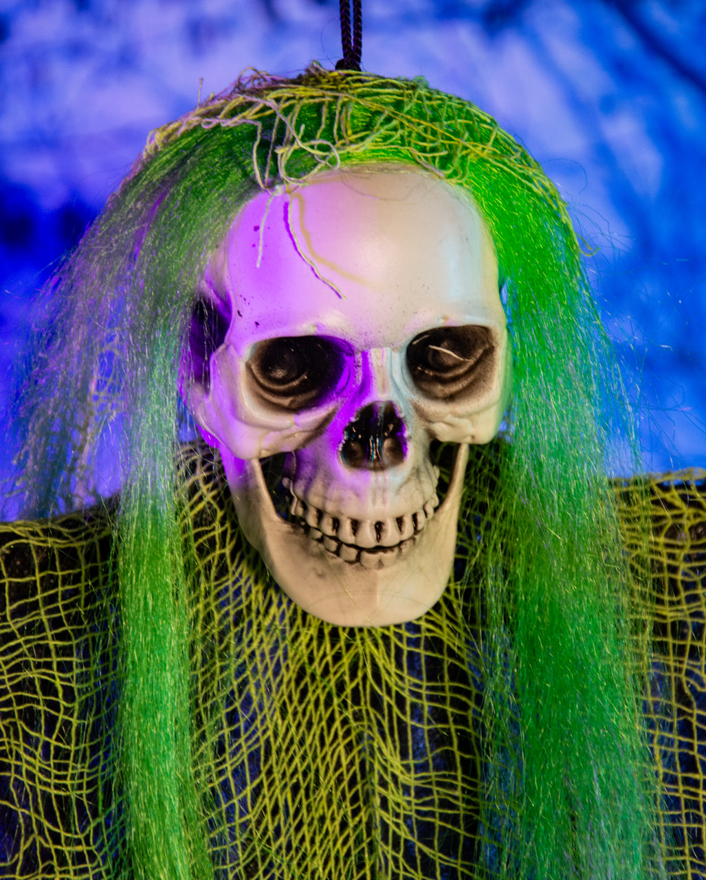Fantasma A Brandelli Con Capelli Verde Neon 110 Cm