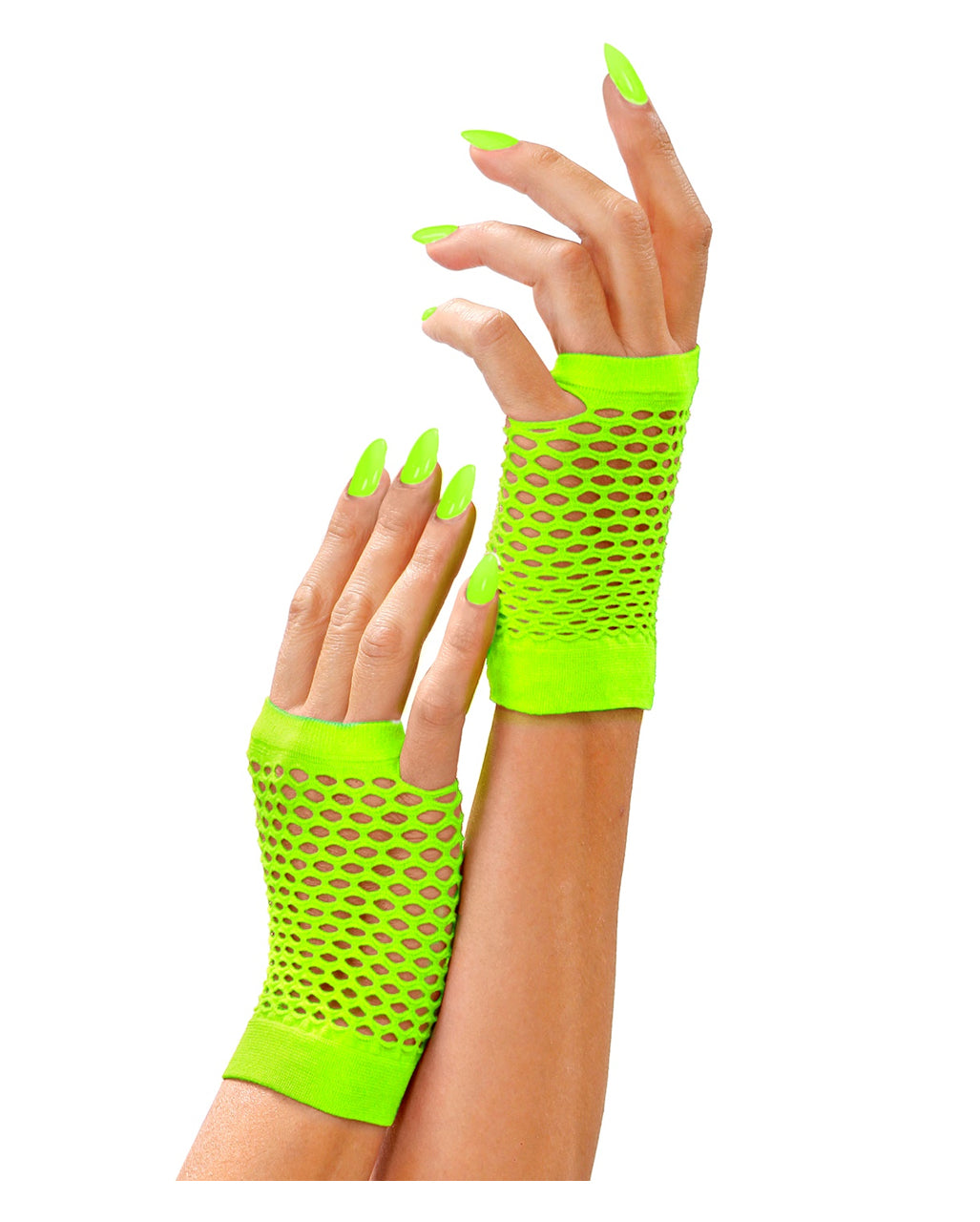 Vingerloze Korte Mesh Handschoenen Neon Groen