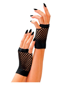 Fingerlose Kurze Netzhandschuhe Schwarz