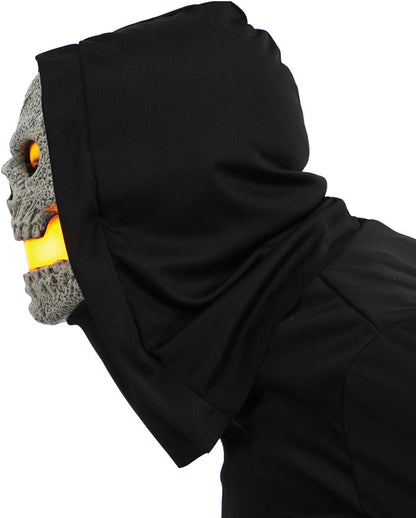 Gelbe Flammen Skull LED Maske