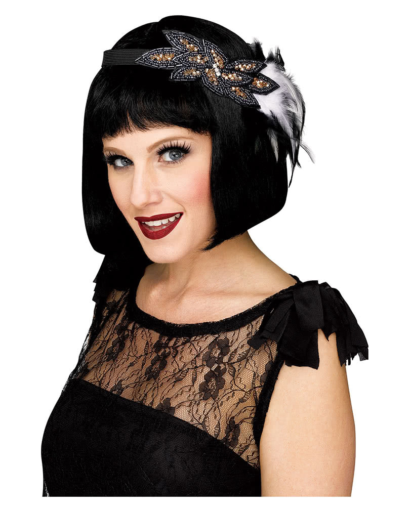 Graues Flapper Haarband Deluxe