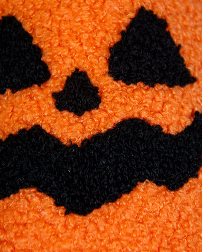 Fluffy Halloween Slippers With Pumpkin Face
