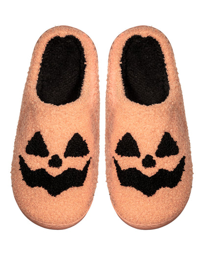 Kuschelweiche Hausschuhe mit Halloween Kürbisgesicht