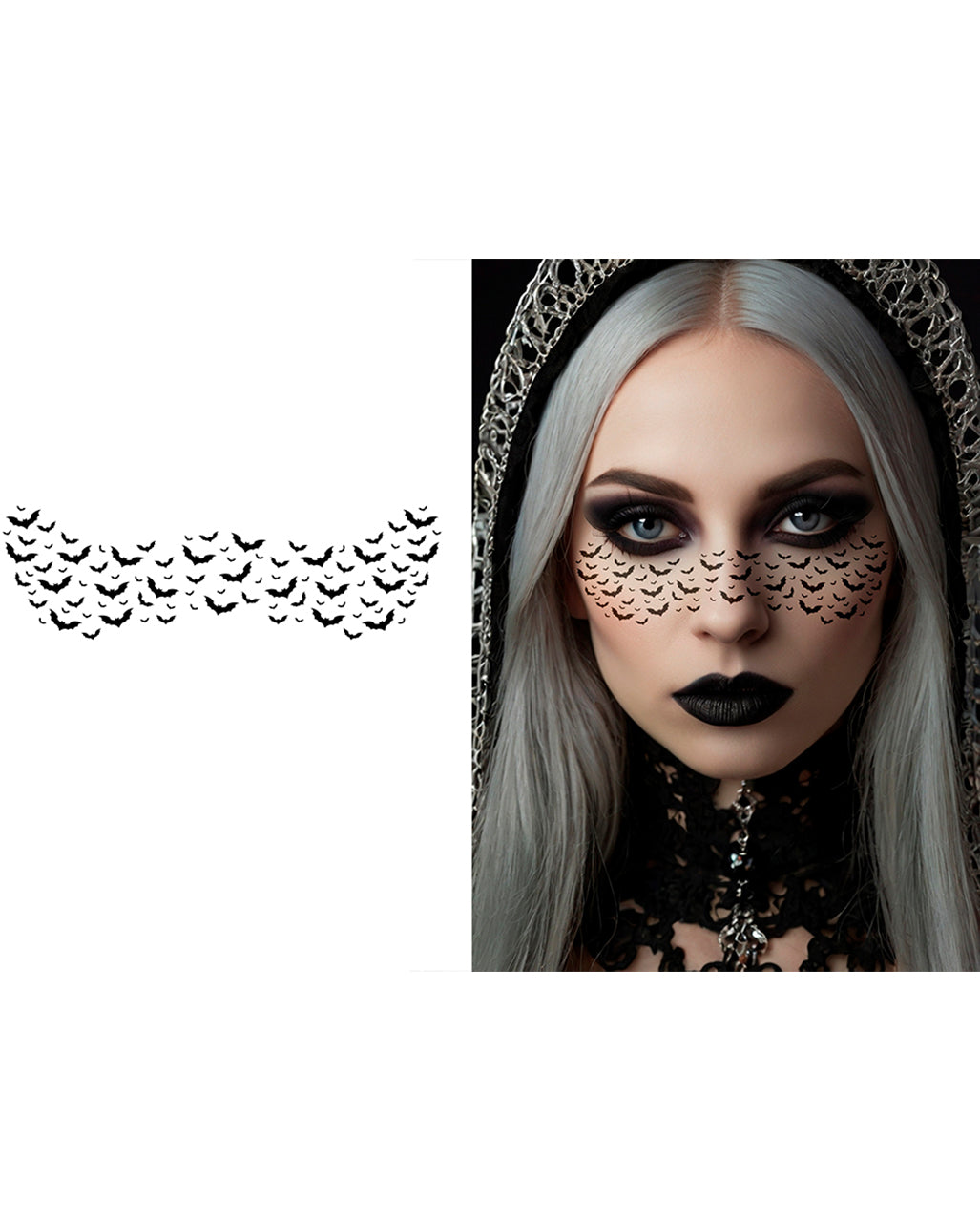Bat Face Tattoo 16x5cm