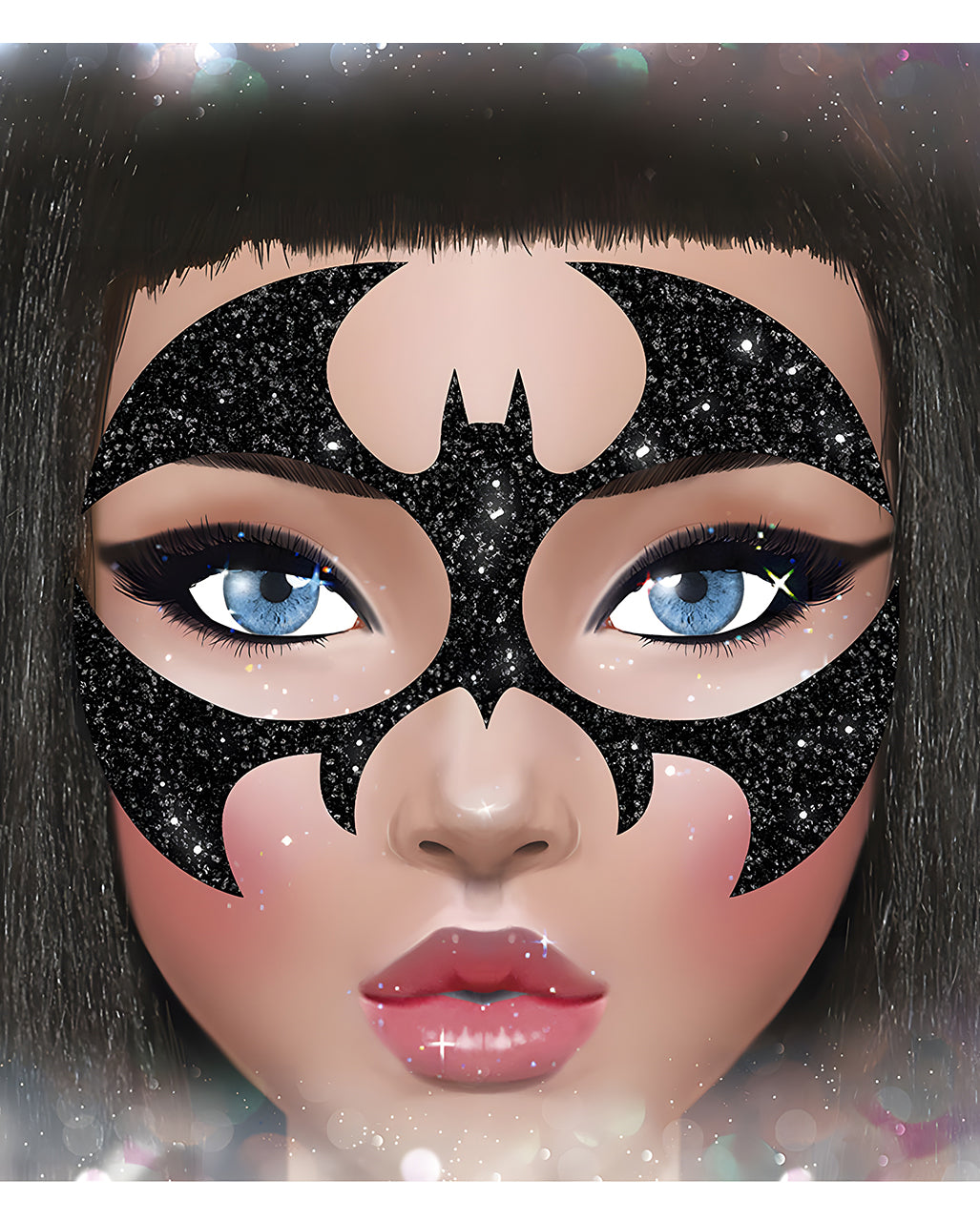 Fledermaus Glitter Gesichts-Aufkleber