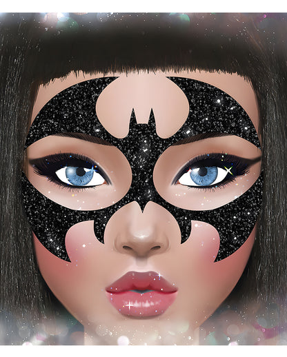 Fledermaus Glitter Gesichts-Aufkleber