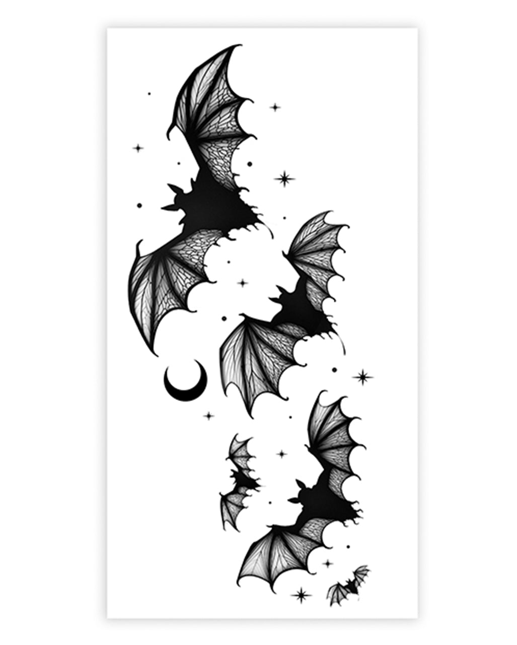 Tatuaje gótico de murciélago adhesivo, 15 x 8 cm