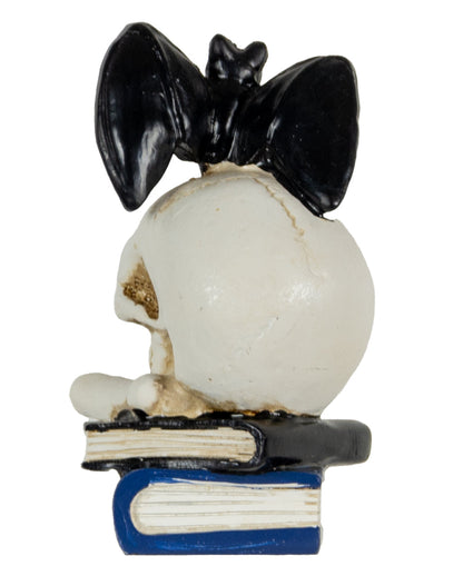 Fledermaus auf Totenschädel Figur 10cm