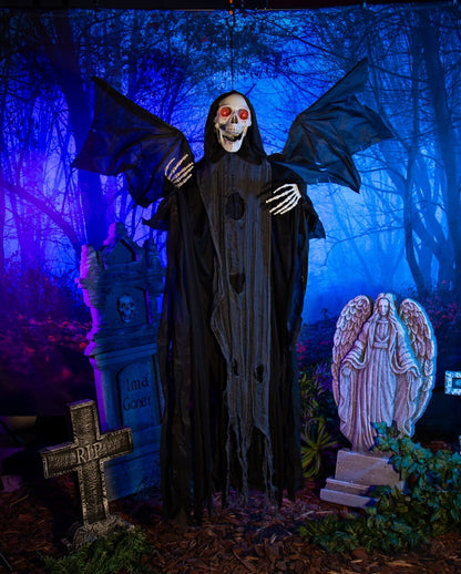 Flügelschlagender Skelett Reaper mit Sound & Licht 153cm