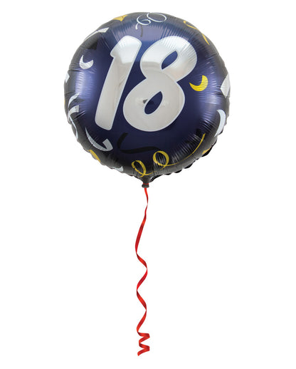 Folienballon 18 schwarz-gold 45cm