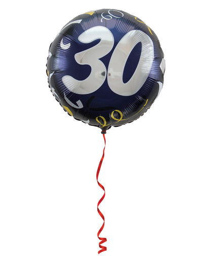 Folienballon 30 schwarz-gold 45cm