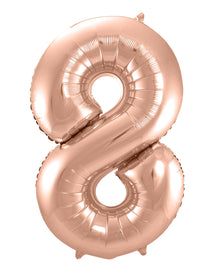 Folienballon Zahl 8 Rose Gold
